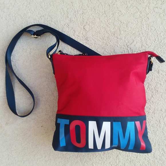 Tommy Hilfiger Handbags - TOMMY HILFIGER Red Blue Crossbody Handbag